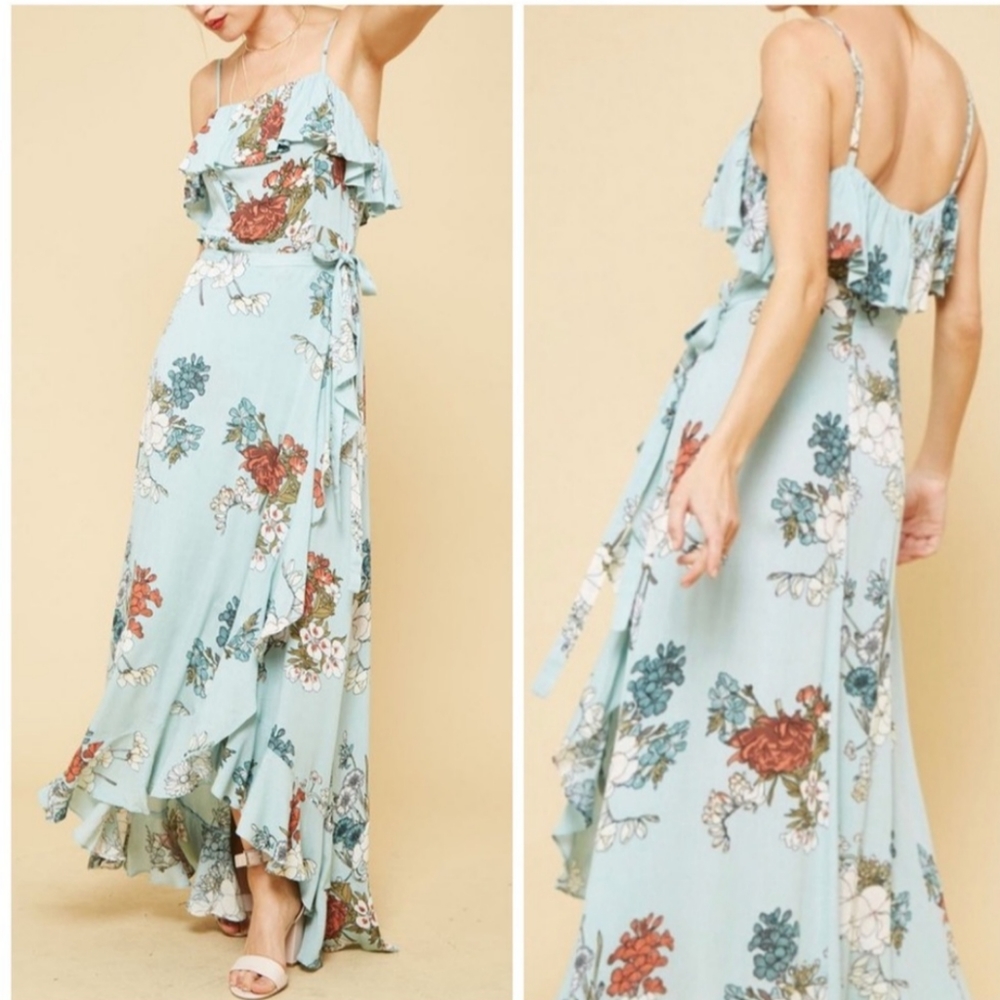 Vici Ruffle Wrap Maxi Dress - NWOT